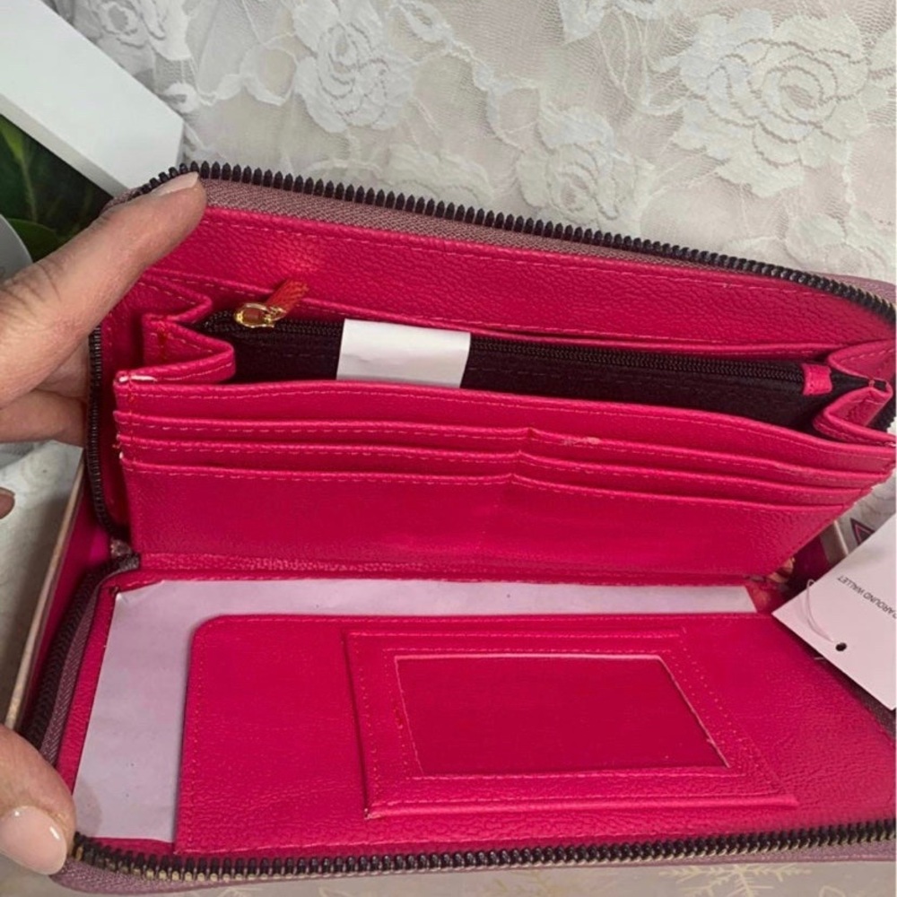 Betsey Johnson New in original box Embossed heart Wristlet, wallet